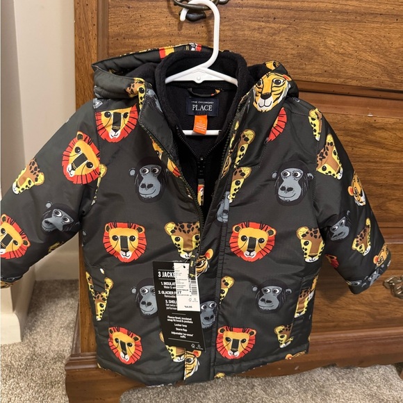 The Children's Place 3-in-1 Animal lPrint Hooded Fleece 2t - Picture 4 of 14